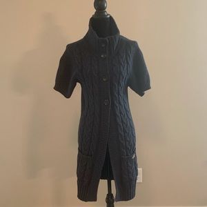 Hollister Navy Short Sleeve Long Sweater Sz Large